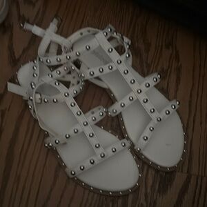 White Studded Sandals